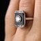 Art Deco Diamant Onyx Platin Ring, 1930er 18