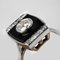 Art Deco Diamant Onyx Platin Ring, 1930er 11