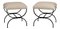 Set of Large Strapontin Shearling Stools by Atelier Cabanel, Image 1