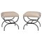 Set of Large Strapontin Shearling Stools by Atelier Cabanel, Image 7