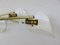 Large Italian Brass & White Acrylic Glass Wall Lights, 1950s, Set of 2, Image 15