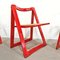 Red Vienna Straw Folding Chairs Mod. Trieste by A. Jacober and p.daniello for Bazzani, 1970s, Set of 4 11