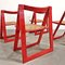 Red Vienna Straw Folding Chairs Mod. Trieste by A. Jacober and p.daniello for Bazzani, 1970s, Set of 4 8