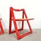 Red Vienna Straw Folding Chairs Mod. Trieste by A. Jacober and p.daniello for Bazzani, 1970s, Set of 4 14