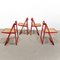 Red Vienna Straw Folding Chairs Mod. Trieste by A. Jacober and p.daniello for Bazzani, 1970s, Set of 4 20
