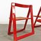 Red Vienna Straw Folding Chairs Mod. Trieste by A. Jacober and p.daniello for Bazzani, 1970s, Set of 4 16