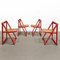 Red Vienna Straw Folding Chairs Mod. Trieste by A. Jacober and p.daniello for Bazzani, 1970s, Set of 4 19