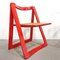 Red Vienna Straw Folding Chairs Mod. Trieste by A. Jacober and p.daniello for Bazzani, 1970s, Set of 4 13