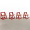 Red Vienna Straw Folding Chairs Mod. Trieste by A. Jacober and p.daniello for Bazzani, 1970s, Set of 4 10