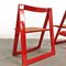 Red Vienna Straw Folding Chairs Mod. Trieste by A. Jacober and p.daniello for Bazzani, 1970s, Set of 4 18