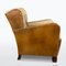 Antique Leather and Fabric Armchair with Ears, 1920s 2