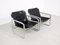 Italian Attico Black Leather Chairs by Antonello Mosca for Elisse, 1970s, Set of 2 1