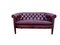 Chesterfield Group 2+2+1 in Red Leather, Set of 3 3