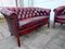 Chesterfield Group 2+2+1 in Red Leather, Set of 3 8