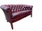 Chesterfield Group 2+2+1 aus rotem Leder, 3er Set 4