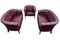 Chesterfield Group 2+2+1 aus rotem Leder, 3er Set 1