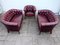Chesterfield Group 2+2+1 in Red Leather, Set of 3 6