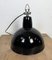 Industrial Black Enamel Factory Lamp with Cast Iron Top, 1950s, Image 12