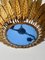 Grand Luminaire Crown Sunburst en Métal Doré et Verre Givré, Espagne, 1950 6
