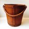 Danish Tanned Leather & Brass Trash Bin from Illums Bolighus, 1950s 1