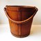 Danish Tanned Leather & Brass Trash Bin from Illums Bolighus, 1950s, Image 1