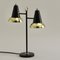 Mid-Century Adjustable Brass Double Shade Lamp attributed to Jacques Biny for Luminalité, 1950s 12