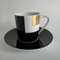 Geometrica Black Coffee Cup and Saucer by Bulgari for Rosenthal, 1990s, Set of 2 1