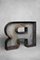 Large Vintage Polish Industrial Metal Letter R, 1950s 4