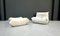 Poltrone Togo con poggiapiedi in pelle bianca di Michel Ducaroy per Ligne Roset, Francia, set di 2, Immagine 5