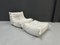 Fauteuil Togo avec Ottomane en Cuir Blanc par Michel Ducaroy pour Ligne Roset, France, Set de 2 8