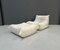 Fauteuil Togo avec Ottomane en Cuir Blanc par Michel Ducaroy pour Ligne Roset, France, Set de 2 9