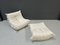 Poltrone Togo con poggiapiedi in pelle bianca di Michel Ducaroy per Ligne Roset, Francia, set di 2, Immagine 12