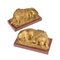 Antique Grand Tour Gilt Bronze Recumbent Lion Sculptures on Marble Base, Set of 2 4