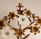 Französischer Kirchenleuchter aus Goldbronze & Messing Weiß Opalglas Blumen, 1890er, 2er Set 4