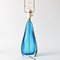 Lámpara de mesa italiana de cristal de Murano azul, años 60, Imagen 5