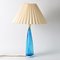 Lámpara de mesa italiana de cristal de Murano azul, años 60, Imagen 4
