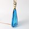 Lámpara de mesa italiana de cristal de Murano azul, años 60, Imagen 9