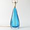 Lámpara de mesa italiana de cristal de Murano azul, años 60, Imagen 6