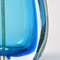 Lámpara de mesa italiana de cristal de Murano azul, años 60, Imagen 12