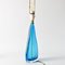 Lámpara de mesa italiana de cristal de Murano azul, años 60, Imagen 8
