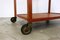 Carrito de servicio danés de teca con bandeja reversible, años 60, Imagen 12