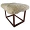 Sgabello Mid-Century moderno in pelle di agnello e teak, Svezia, anni '60, Immagine 4