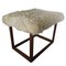 Sgabello Mid-Century moderno in pelle di agnello e teak, Svezia, anni '60, Immagine 1