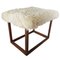Sgabello Mid-Century moderno in pelle di agnello e teak, Svezia, anni '60, Immagine 7