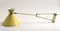 Yellow Diabolo Articulated Wall Light attributed to Rene Mathieu for Lunel, 1950s 11