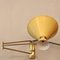 Yellow Diabolo Articulated Wall Light attributed to Rene Mathieu for Lunel, 1950s 3