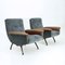 Mid-Century Italian Armchair with Skai Armrests, 1950s, Set of 2, Image 1