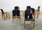 Model 121 Chairs in Black Leather by Tobia & Afra Scarpa for Cassina, 1970s, Set of 8 4