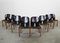 Model 121 Chairs in Black Leather by Tobia & Afra Scarpa for Cassina, 1970s, Set of 8 1