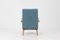 Bentwood Lounge Chair with Blue Fabric from TON, 1960s 5